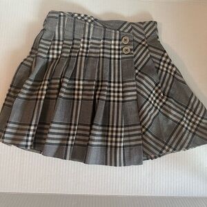 Zara Kids Plaid Pleated Skirt - Black and White